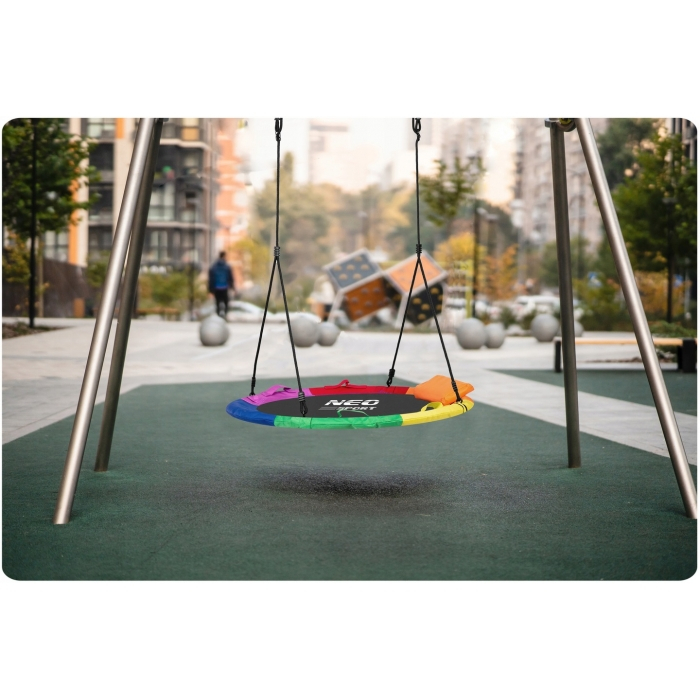 Leagan tip cuib pentru copii XXL, 95 cm, 150 kg, Neo-Sport 1040, Multicolor [3]