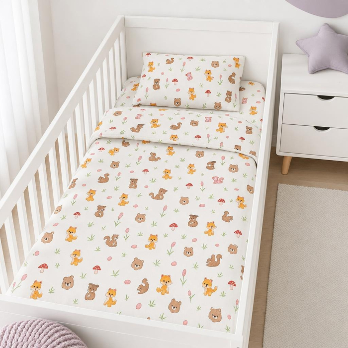 Lenjerie in 3 piese Forest pentru pat copii 0-5 ani compatibila cu saltea 120x60 cm [3]