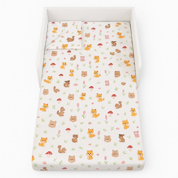 Lenjerie in 3 piese Forest pentru pat copii 2-6 ani compatibila cu saltea 130x60 cm [2]