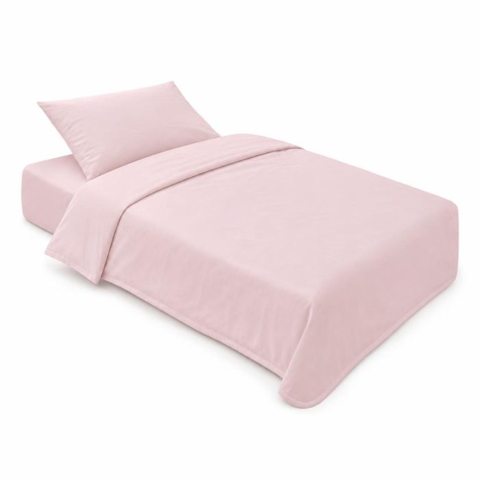 Lenjerie in 3 piese Roz Uni pentru pat copii 0-5 ani compatibila cu saltea 120x60 cm [2]
