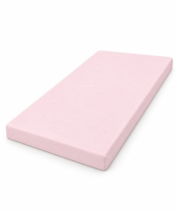 Lenjerie in 3 piese Roz Uni pentru pat copii 0-5 ani compatibila cu saltea 120x60 cm [4]