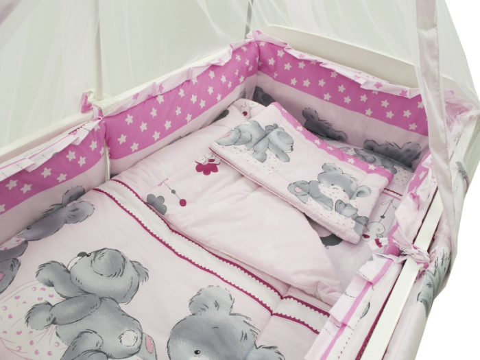 Lenjerie MyKids Teddy Hug Roz M2 4+1 Piese 120x60 [2]
