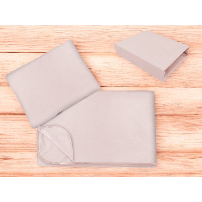 Lenjerie patut cu 3 piese, MimiNu, cu cearceaf 120x60 cm, din bumbac, cu paturica si pernuta, Colectia Royal, Powder Pink [2]