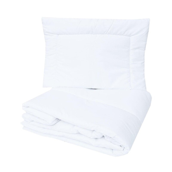 Lenjerie patut cu 6 piese, MimiNu, pentru patut 120x60 cm, cu volanase, cu pilota si perna, cu doua aparatori laterale, din bumbac, Colectia Royal, Blue [4]