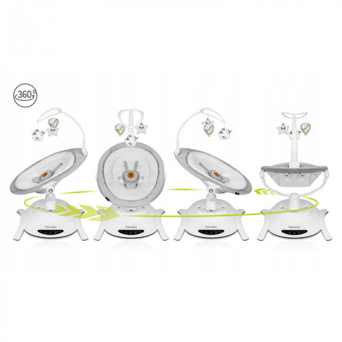 Lionelo - Balansoar multifunctional Bella Electric cu ecran tactil si telecomanda Gri [18]