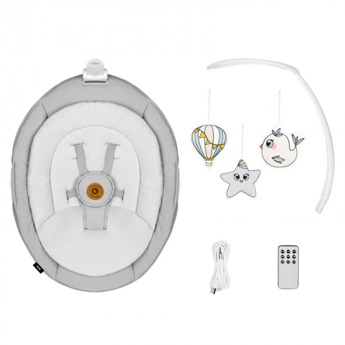 Lionelo - Balansoar multifunctional Bella Electric cu ecran tactil si telecomanda Gri [23]