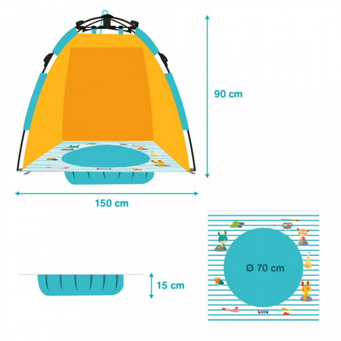 Ludi Cort de plaja UV50 cu minipiscina [8]