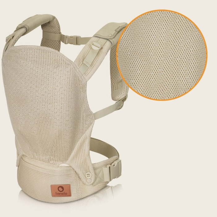 Marsupiu ergonomic, Lionelo, Margareet Air, 3 pozitii de purtare, 4 luni+, Pana la 20 Kg, Material respirabil 3D Air Mesh, Catarama dubla de siguranta, Bej [13]