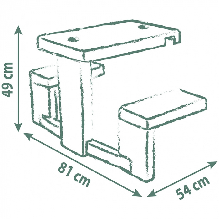 Masa de picnic cu doua banci Smoby Life pentru casuta verde [2]