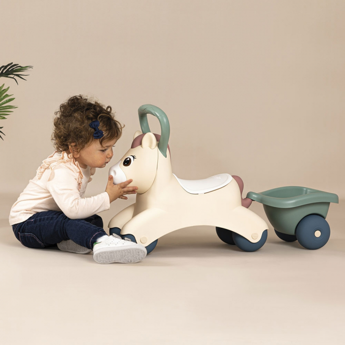 Masinuta de impins Smoby Pony cu remorca [5]