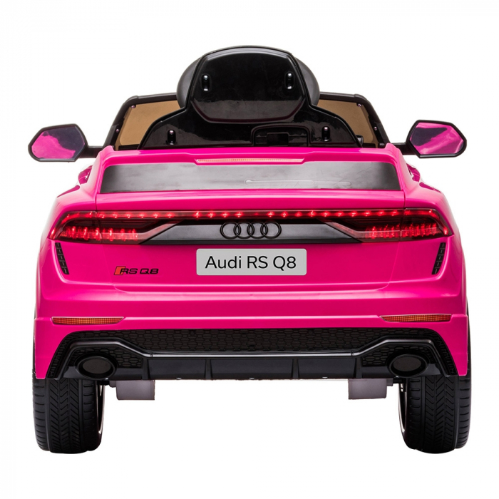 Masinuta electrica Chipolino Audi RS Q8 cu scaun din piele si roti EVA pink [5]