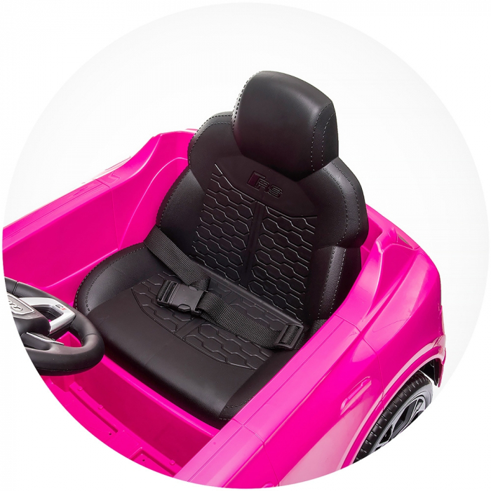 Masinuta electrica Chipolino Audi RS Q8 cu scaun din piele si roti EVA pink [6]