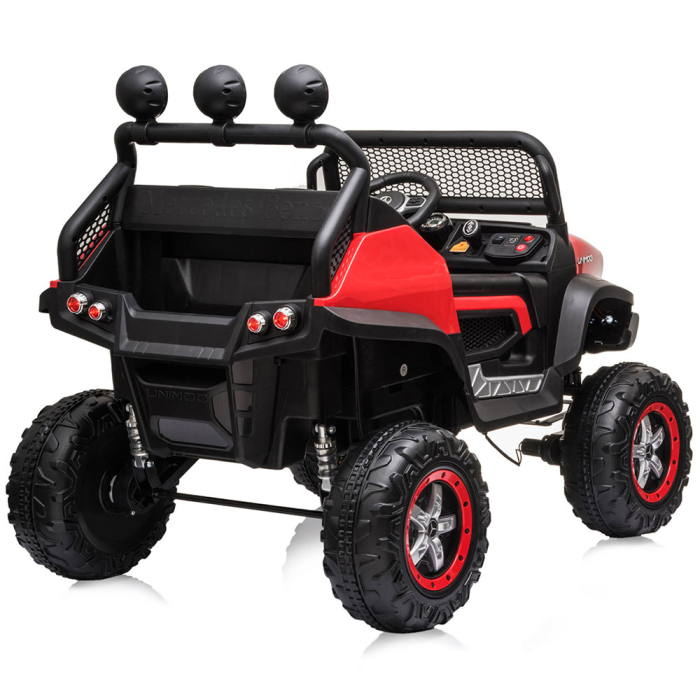 Masinuta electrica Chipolino OffRoad Mercedes Unimog cu scaun din piele si roti EVA red [7]