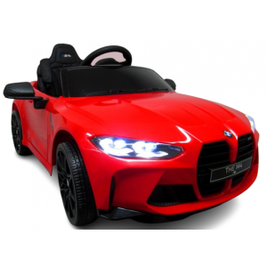 Masinuta electrica cu telecomanda BMW M4, 110x70x50 cm, varsta 1-5 ani, roti EVA, scaun din piele ECO, putere 90W - Rosu [3]