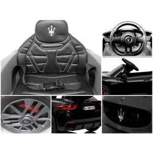 Masinuta electrica cu telecomanda MASERATI GranTurismo, 99x59.5x44 cm, varsta 1-4 ani, roti EVA, scaun din piele ECO, putere 90W - Negru [7]