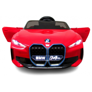 Masinuta electrica cu telecomanda, roti din spuma EVA, scaun din piele ecologica, varsta 1-5 ani, BMW I4 - Rosu [3]