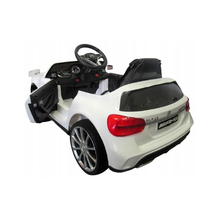 Masinuta electrica cu telecomanda, roti EVA, scaun piele Mercedes GLA45 - Alb [4]