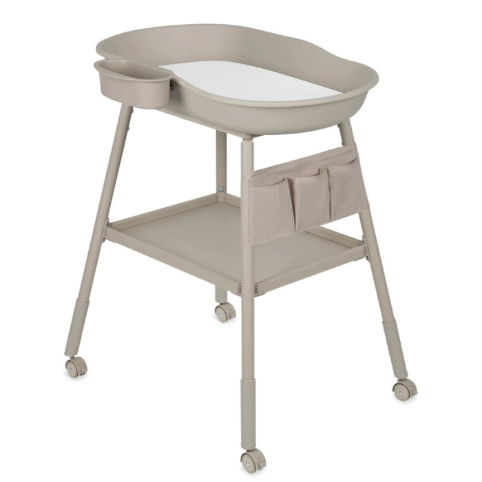 Masuta de infasat, Lionelo, Rosie, Cu saltea de infasat inclusa si roti, Spatiu pentru depozitare, Reglabila pe inaltime, Sustine 11 kg, 65x78x100 cm, 0 luni+, Bej [4]