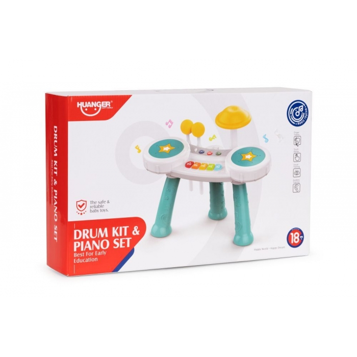 Masuta muzicala cu pian si tobe pentru copii Huanger HE0525 [4]
