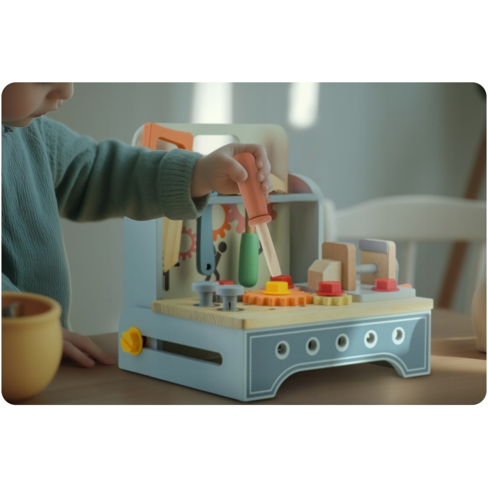 Mini atelier de lucru din lemn cu accesorii incluse, 30 x 25 x 30 cm, Ricokids RK-877 [3]