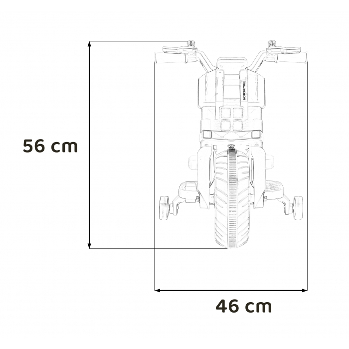 Motocicleta electrica Future QLS-805, roti din plastic + 2 roti ajutatoare, 88x46x56 cm, putere 25W - Alb [2]