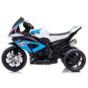 Motocicleta electrica pentru copii BMW HP4, 84x55x42 cm, varsta 2-5 ani, roti si scaun din plastic, putere 60W - Albastru [3]