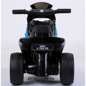 Motocicleta electrica pentru copii BMW S1000RR, 69x44x36.5 cm, varsta 1.5-4 ani, roti si scaun din plastic, putere 25W - Albastru [4]