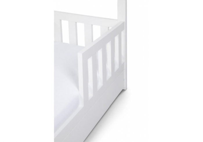 Pat tineret casuta Klups Liv Alb 160x80 cu sertar [2]