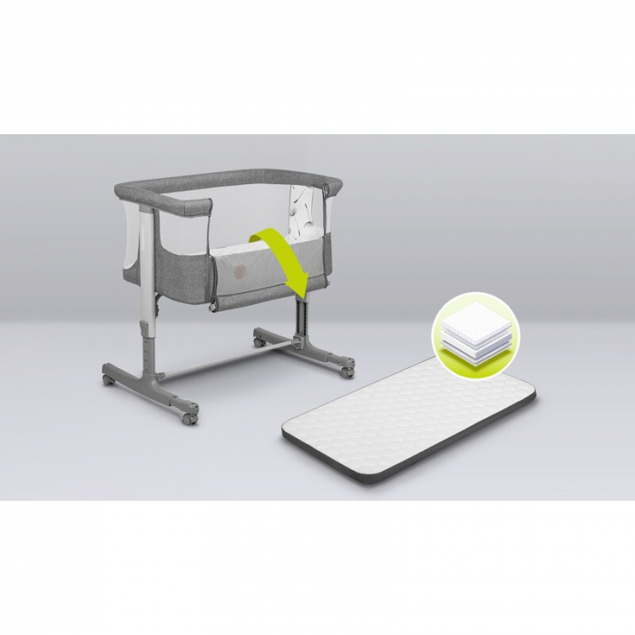 Patut co-sleeper Lionelo Aurora 3 in 1 cu leganare si setare unghiulara cu saltea cu densitate T25 si geanta transport [27]