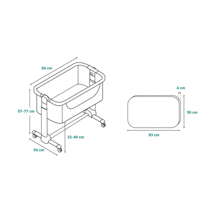 Patut co-sleeper Lionelo Leonie Plus Pliabil cu sistem de leganare [46]