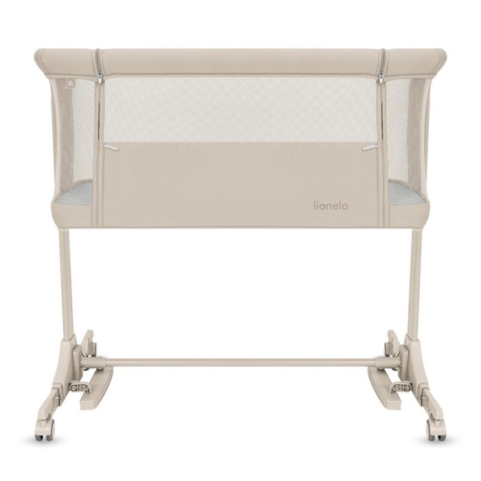 Patut co-sleeper, Lionelo, Pari, Multifunctional, Cu leganare, Reglabil in 6 pozitii pe inaltime, Saltea cu densitate T25, Geanta transport, 84x48x70-80 cm, Bej [8]