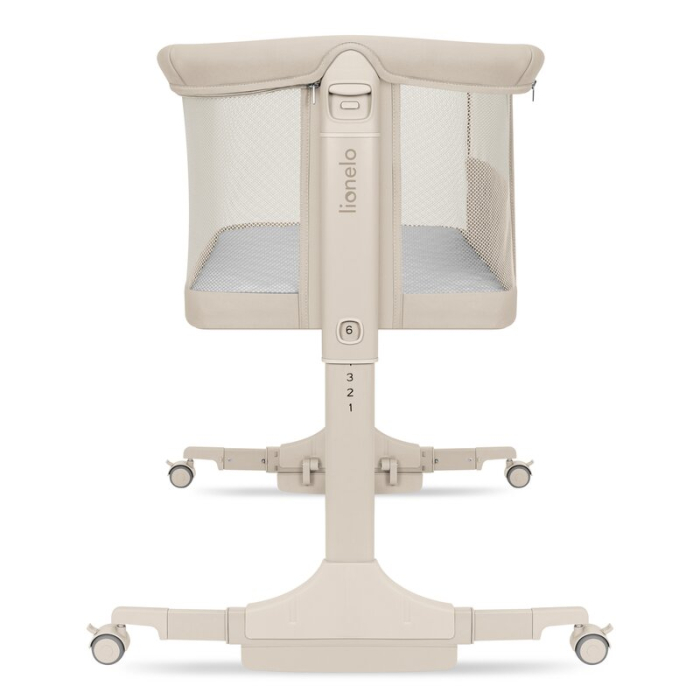 Patut co-sleeper, Lionelo, Pari, Multifunctional, Cu leganare, Reglabil in 6 pozitii pe inaltime, Saltea cu densitate T25, Geanta transport, 84x48x70-80 cm, Bej [11]