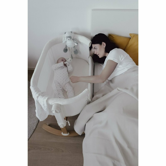Patut co-sleeper, Petite&Mars, Glory, 2 in 1, Cu leganare, Cu ajustare pe inaltime in 5 pozitii, Cu saltea, Pliabil, Geanta de transport inclusa,0 luni+, Greutate suportata: 9 kg, Bej [2]