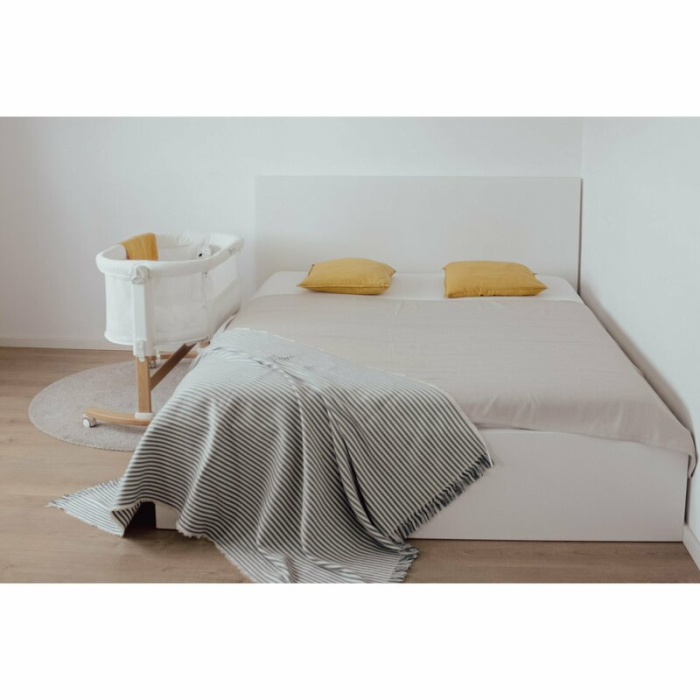 Patut co-sleeper, Petite&Mars, Glory, 2 in 1, Cu leganare, Cu ajustare pe inaltime in 5 pozitii, Cu saltea, Pliabil, Geanta de transport inclusa,0 luni+, Greutate suportata: 9 kg, Bej [4]
