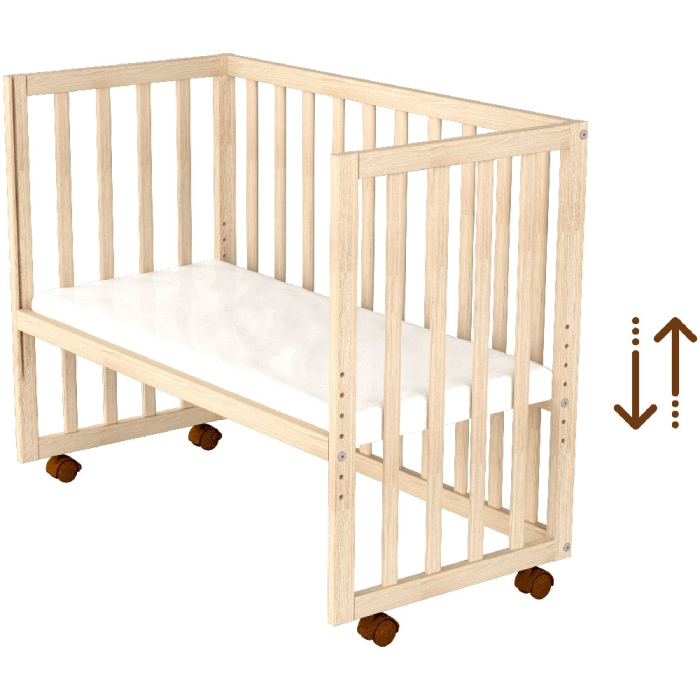 Patut copii din lemn co-sleeper Hubners Eva 94x46 cm natur [6]