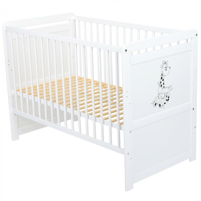 Patut din lemn Nadia II Girafa 120x60 cm multifunctional Alb - Babyneeds [6]