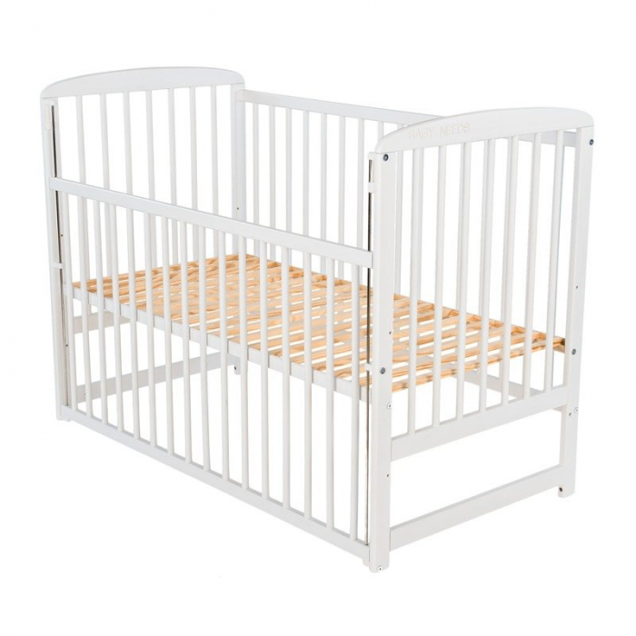 Patut din lemn Ola 120x60 cm cu laterala culisanta Alb BabyNeeds [6]
