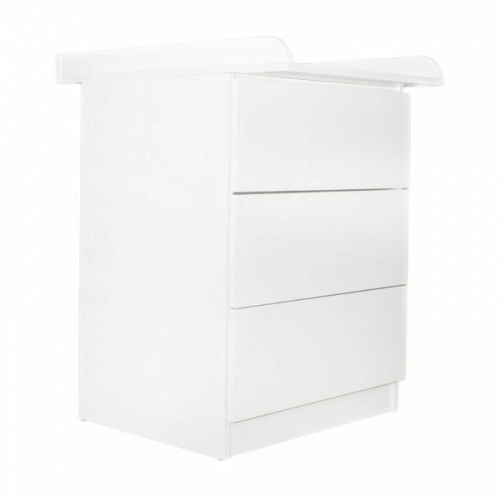 Patut din lemn Timmi Heart 120x60 cm, cu roti, din lemn de pin, MDF, Somiera reglabila, Alb - Qmini [19]