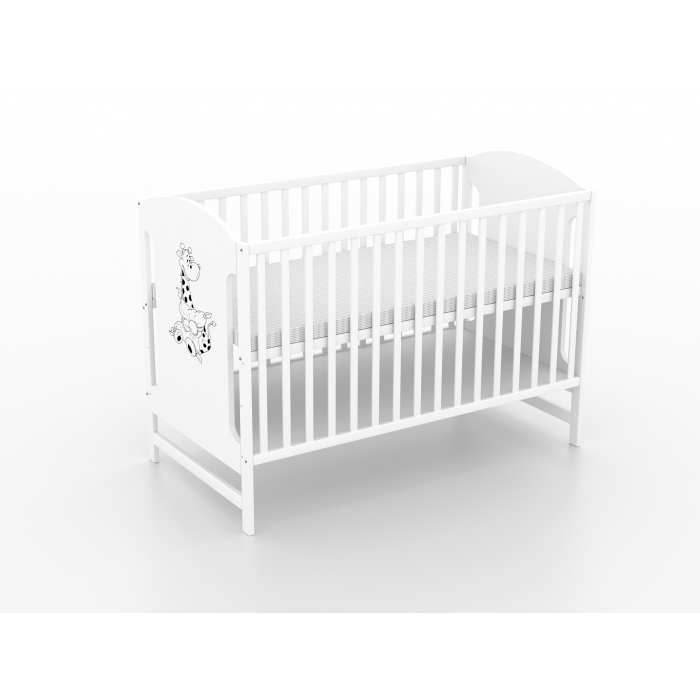 Patut fara sertar VESSANTI Milo Girafa Alb + Saltea Cocos 8 cm [2]