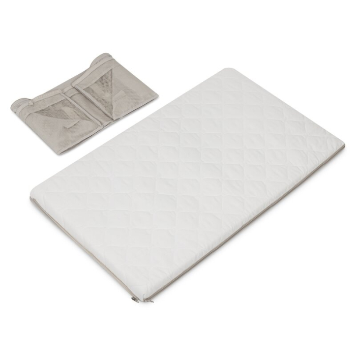 Patut multifunctional, Lionelo, Mila, 2 in 1, Saltea 4 cm cu spuma T25, 2 niveluri de inaltime, Pliere rapida, Intrare laterala, Geanta de transport inclusa, 0-36 luni, Pana la 15 kg, Bej [9]