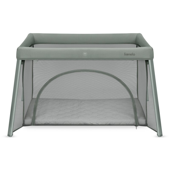 Patut multifunctional, Lionelo, Mila, 2 in 1, Saltea 4 cm cu spuma T25, 2 niveluri de inaltime, Pliere rapida, Intrare laterala, Geanta de transport inclusa, 0-36 luni, Pana la 15 kg, Verde [6]