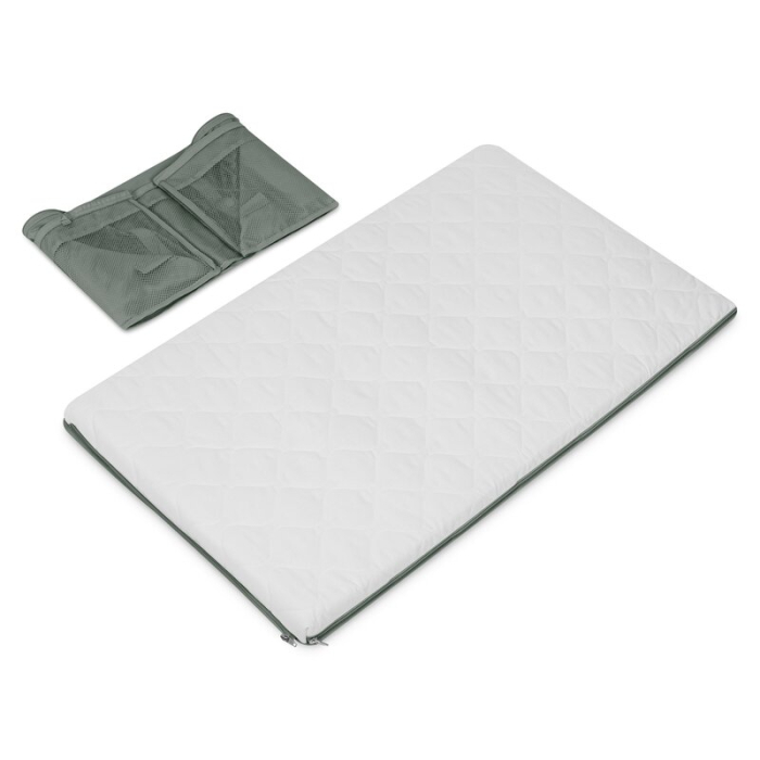 Patut multifunctional, Lionelo, Mila, 2 in 1, Saltea 4 cm cu spuma T25, 2 niveluri de inaltime, Pliere rapida, Intrare laterala, Geanta de transport inclusa, 0-36 luni, Pana la 15 kg, Verde [9]