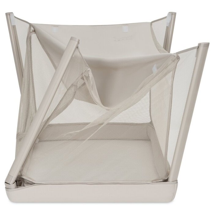 Patut multifunctional, Lionelo, Mila, 2 in 1, Saltea 4 cm cu spuma T25, 2 niveluri de inaltime, Pliere rapida, Intrare laterala, Geanta de transport inclusa, 0-36 luni, Pana la 15 kg, Bej [8]