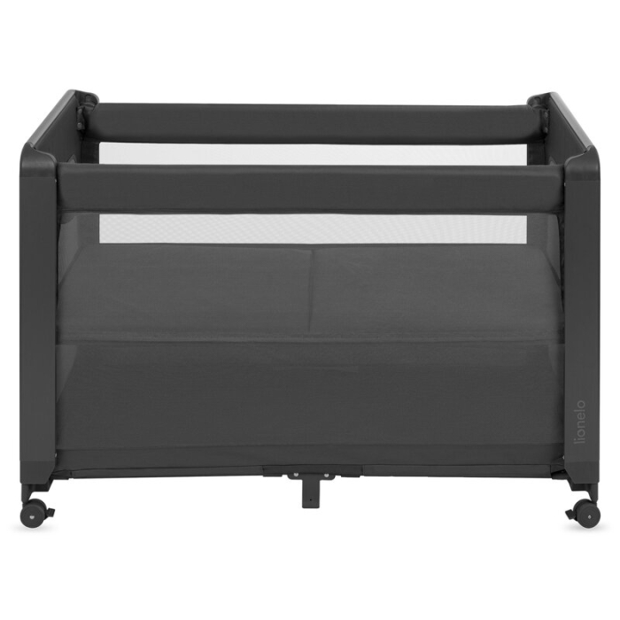 Patut multifunctional, Lionelo, Patty, 5 in 1, 0- 36 luni, Co-sleeper, Tarc de joaca, Patut de calatorie, Laterala rabatabila, 2 trepte reglare saltea, Roti, Husa transport inclusa, Gri [8]