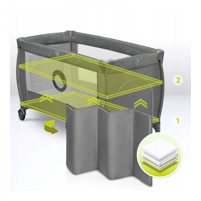 Patut pliant cu doua nivele Stefi Plus 120x60 cm Lionelo [11]