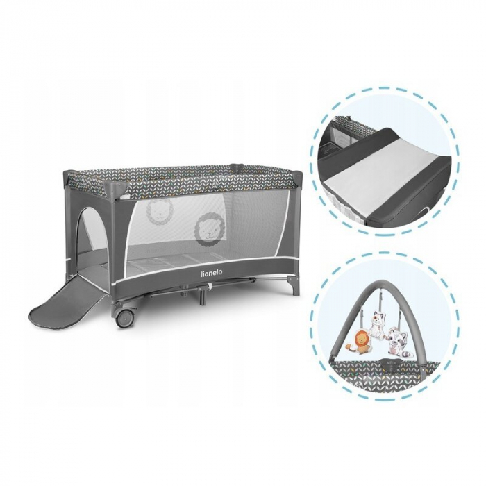 Patut pliant cu nivel suplimentar si arcada - Lionelo [8]