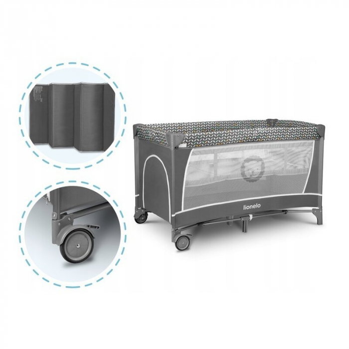 Patut pliant cu nivel suplimentar si arcada - Lionelo [5]