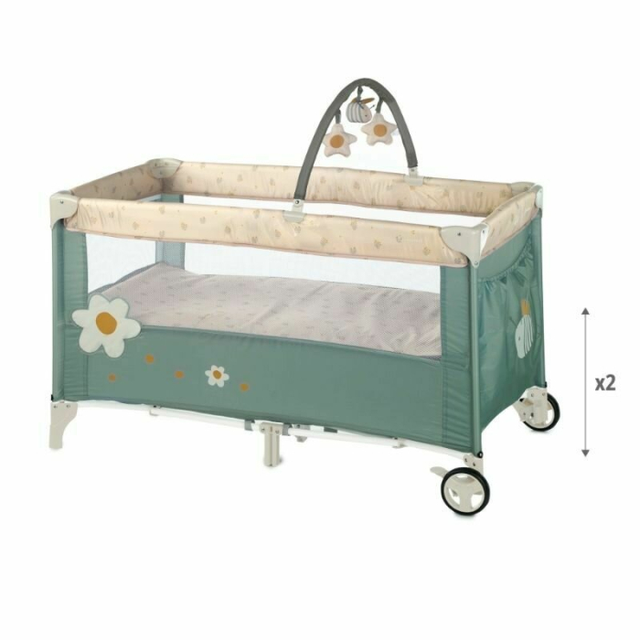Patut pliant, Jane, Duo Level, Cu roti, Cu arcada cu jucarii, Geanta de transport, Cu doua nivele, Conform standardelor europene EN 716-1:2017+AC:2019EN 16890:2017 + A1:2021, Mist [2]