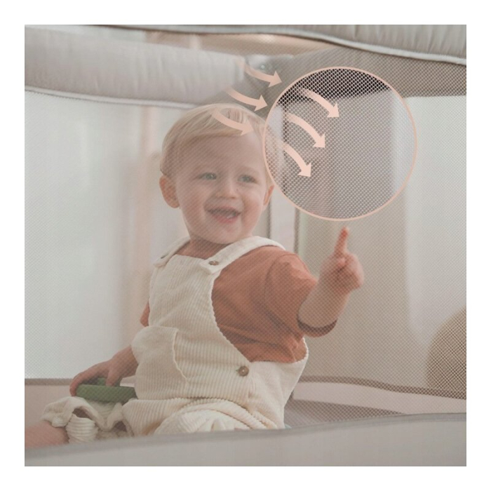 Patut pliant, Lionelo, Amelie, cu intrare laterala, 100.5-70.5 cm, Include salteluta, roti, geanta pentru transport, Constructie usoara- 7 kg, Cadru stabil din otel, Gri [16]