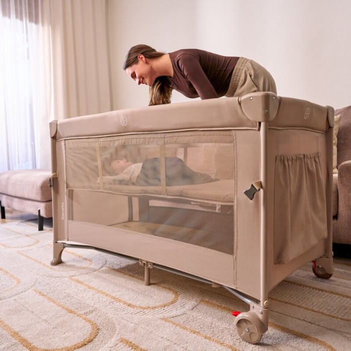 Patut pliant multifunctional Lionelo Ellen cu laterala culisanta pana la 15 kg 120x60 cm [28]